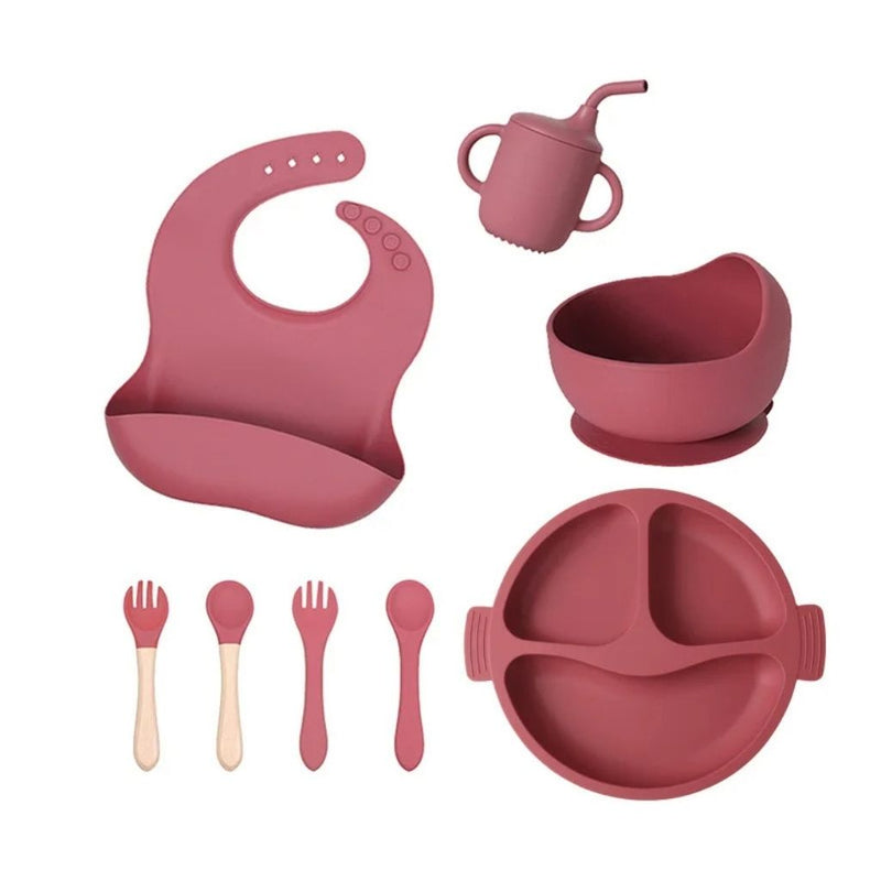 Kit Alimentação Bebê Silicone - 6 Peças Com Ventosa